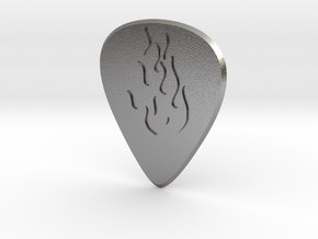guitar pick_Fire in Natural Silver