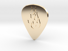 guitar pick_Fire in 9K Yellow Gold 