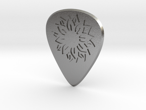 guitar pick_Flower in Natural Silver