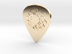 guitar pick_Flower in 14k Gold Plated Brass