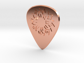 guitar pick_Flower in Polished Copper