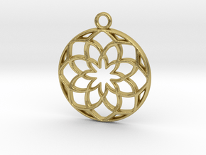 8 Petals Pendant in Natural Brass