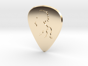 guitar pick_Horse in 14k Gold Plated Brass