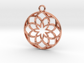 8 Petals Pendant in Polished Copper