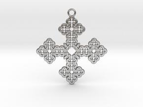 Koch Cross Pendant in Natural Silver