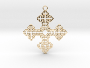Koch Cross Pendant in 14k Gold Plated Brass