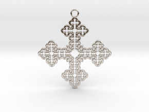 Koch Cross Pendant in Rhodium Plated Brass