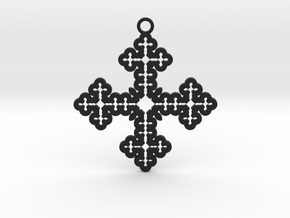 Koch Cross Pendant in Black Premium Versatile Plastic