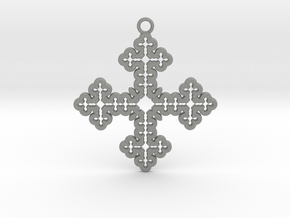 Koch Cross Pendant in Gray PA12 Glass Beads