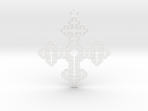 Koch Cross Pendant in Clear Ultra Fine Detail Plastic