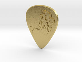 guitar pick_Lion in Natural Brass