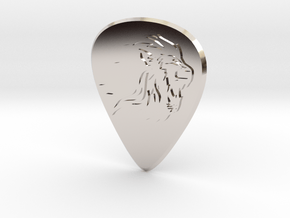 guitar pick_Lion in Rhodium Plated Brass