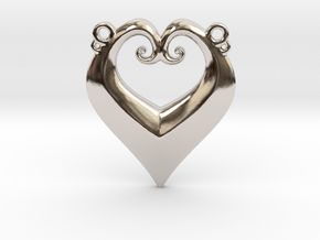 Heart Pendant in Rhodium Plated Brass