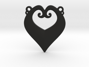Heart Pendant in Black Premium Versatile Plastic