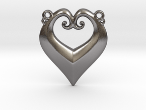 Heart Pendant in Processed Stainless Steel 316L (BJT)