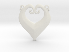 Heart Pendant in White Natural TPE (SLS)