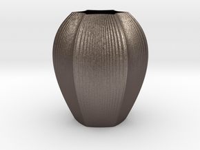 VASE 18PD in Polished Bronzed-Silver Steel