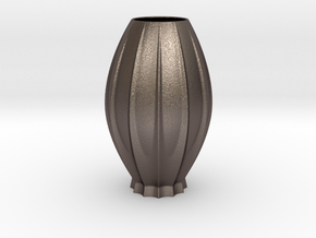 Vase 201PD in Polished Bronzed-Silver Steel