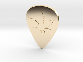 guitar pick_MJ in 14k Gold Plated Brass