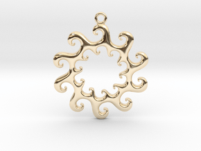 Wavy Pendant in 14k Gold Plated Brass