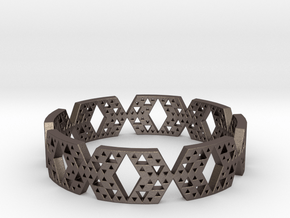 Bracelet in Polished Bronzed-Silver Steel