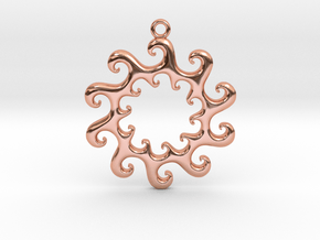 Wavy Pendant in Polished Copper