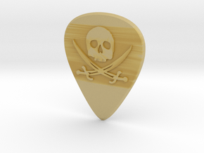 guitar pick_Pirate Skull in Tan Fine Detail Plastic