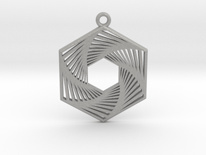 Hexagonal Recursion Pendant in Aluminum