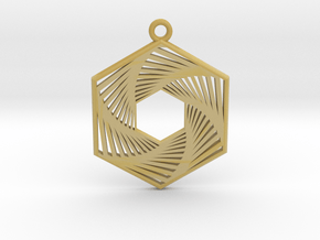 Hexagonal Recursion Pendant in Tan Fine Detail Plastic