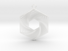 Hexagonal Recursion Pendant in Clear Ultra Fine Detail Plastic