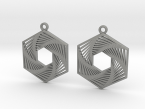 Hexagonal Recursion Earrings in Gray PA12
