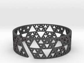 Sierpinski Bracelet in Dark Gray PA12 Glass Beads