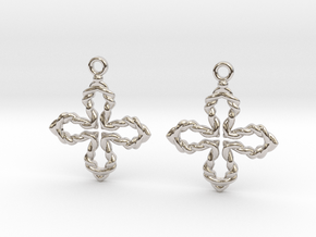 earrings in Rhodium Plated Brass