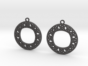 Earrings in Dark Gray PA12 Glass Beads