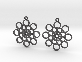 earrings in Dark Gray PA12 Glass Beads