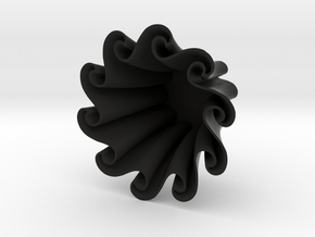 Waves vase in Black Smooth PA12