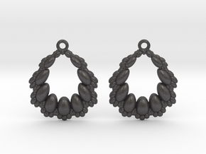 earrings in Dark Gray PA12 Glass Beads