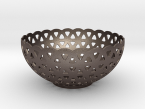 bowl in Polished Bronzed-Silver Steel