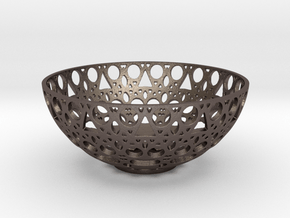 Bowl in Polished Bronzed-Silver Steel