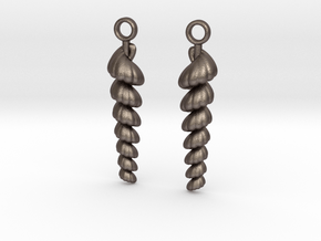 shelly earrings in Polished Bronzed-Silver Steel