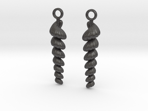 shelly earrings in Dark Gray PA12 Glass Beads