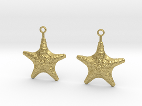 starfish earrings in Natural Brass