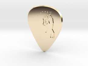 guitar pick_Bob in 14K Yellow Gold