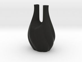 weird two-hearted vase in Black Natural TPE (SLS)