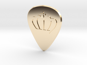 guitar pick_crown in 14k Gold Plated Brass