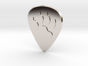 guitar pick_Dog Paw in Rhodium Plated Brass