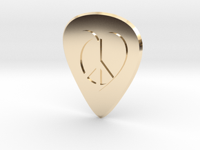 guitar pick_Heart Peace in 14K Yellow Gold