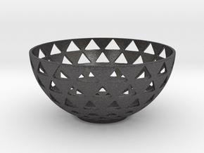 triangles bowl in Dark Gray PA12 Glass Beads