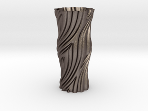vase1033 in Polished Bronzed-Silver Steel