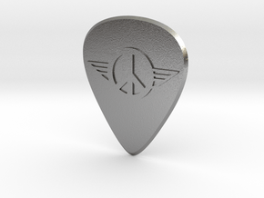 guitar pick_Wings of peace in Natural Silver